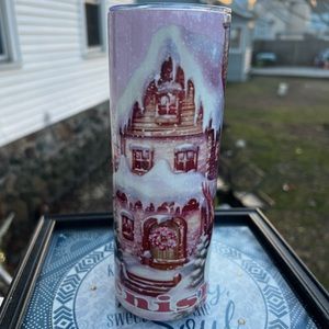 Pink tumbler Snowman